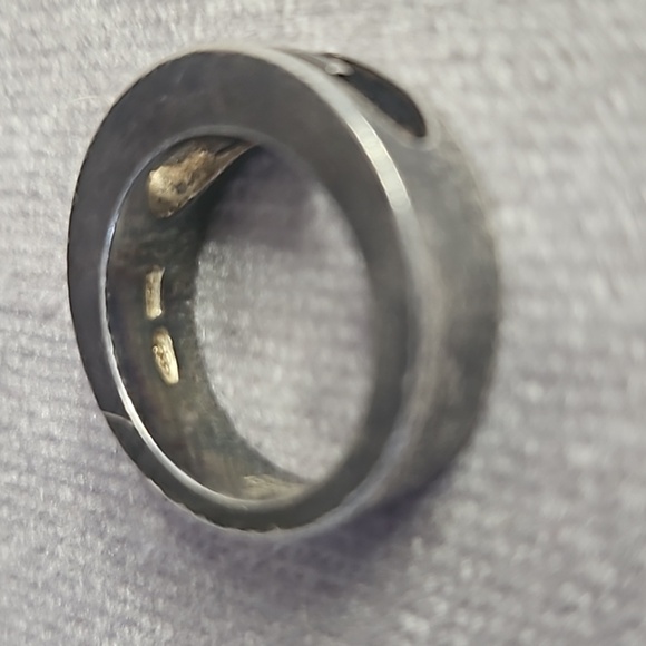 Gucci GG Sterling Silver Gunmetal Gray Band Small Ring SZ. 4 - Picture 5 of 8